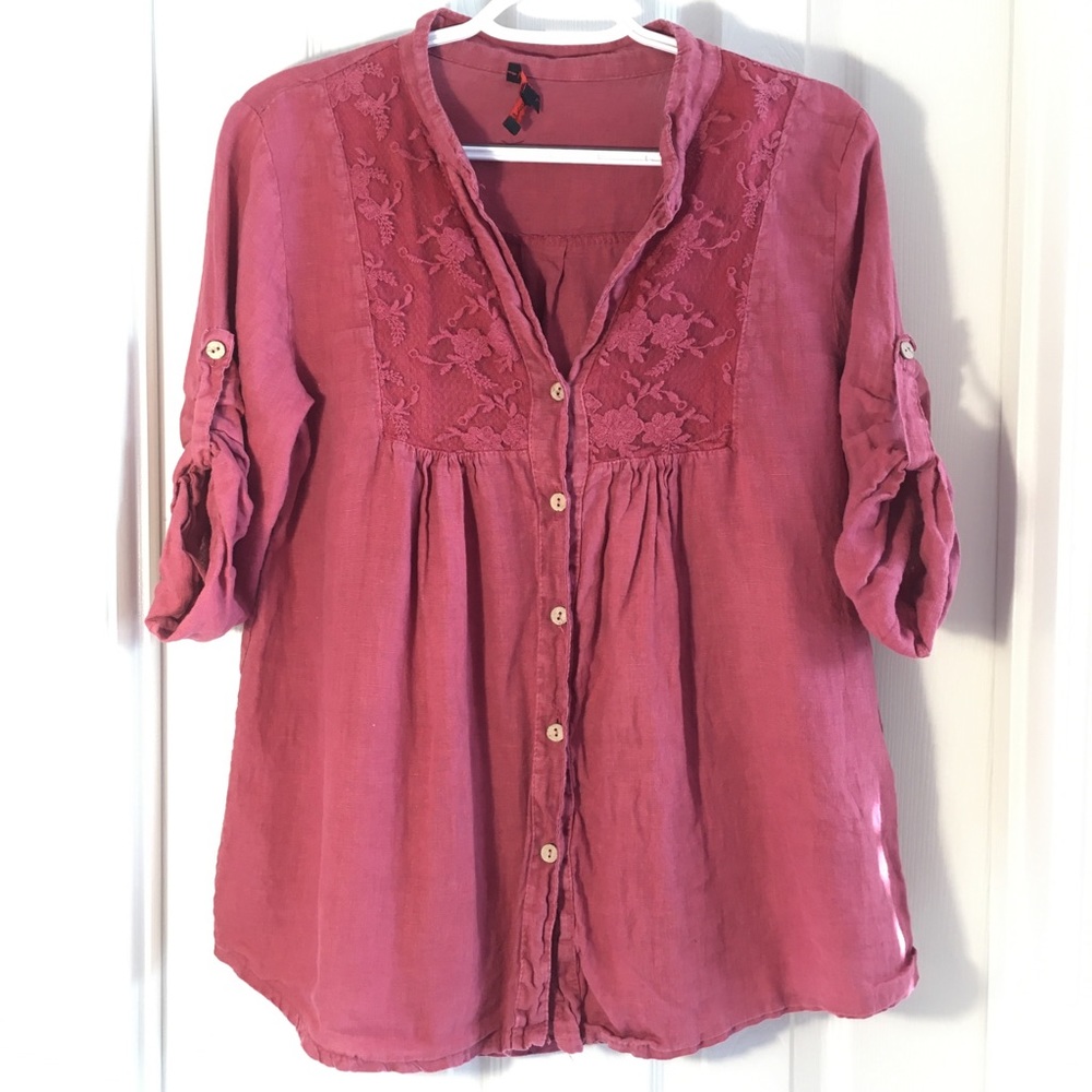 Romeo Julia Top Women's Vintage Button Down Blouse